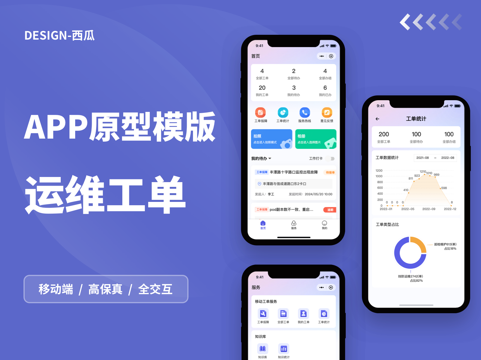 【高保真带交互】运维工单管理小程序原型模板